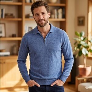 MAURIZIO BALDASSARI Knitted Virgin Wool Collared Sweater (M5)
